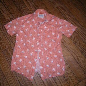 Boy's / Teen's 100% Cotton Short Sleeved Button Up Casual Shirt w/ Palm Trees